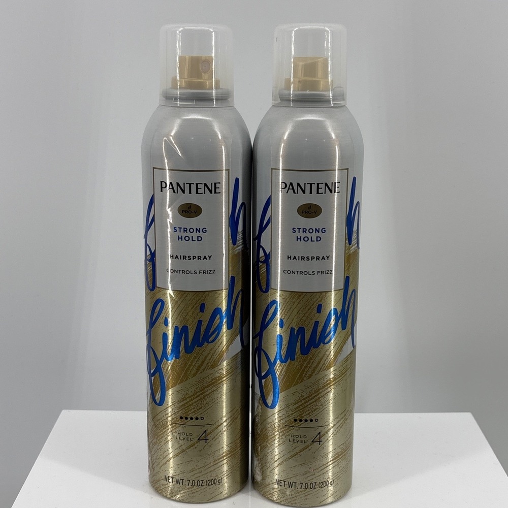 2 Cans Pantene Pro-V Strong Hold Hairspray Level 4 Frizz Control‎ 7oz Aerosol